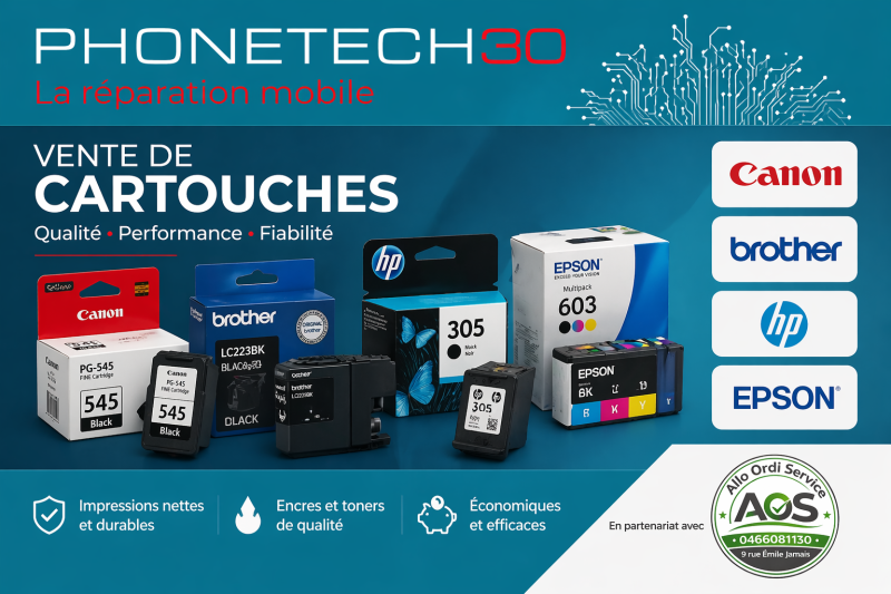 Vente de Cartouche d'encre chez PhoneTech30 à Vacquerolles