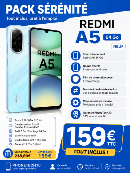 Pack Sérénité tout compris pour 159 €ttc.